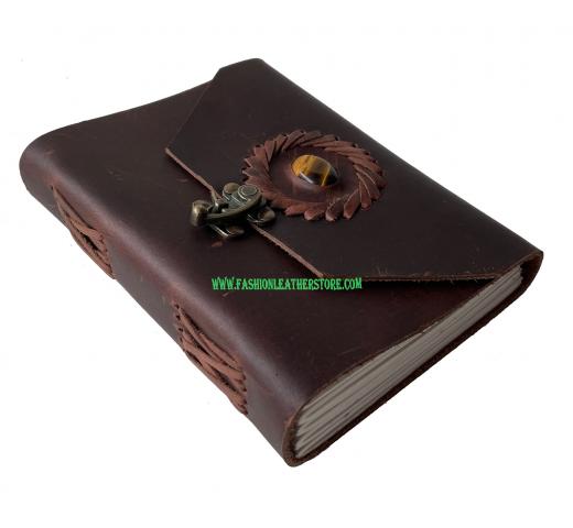 handmade soft leather with stone journal